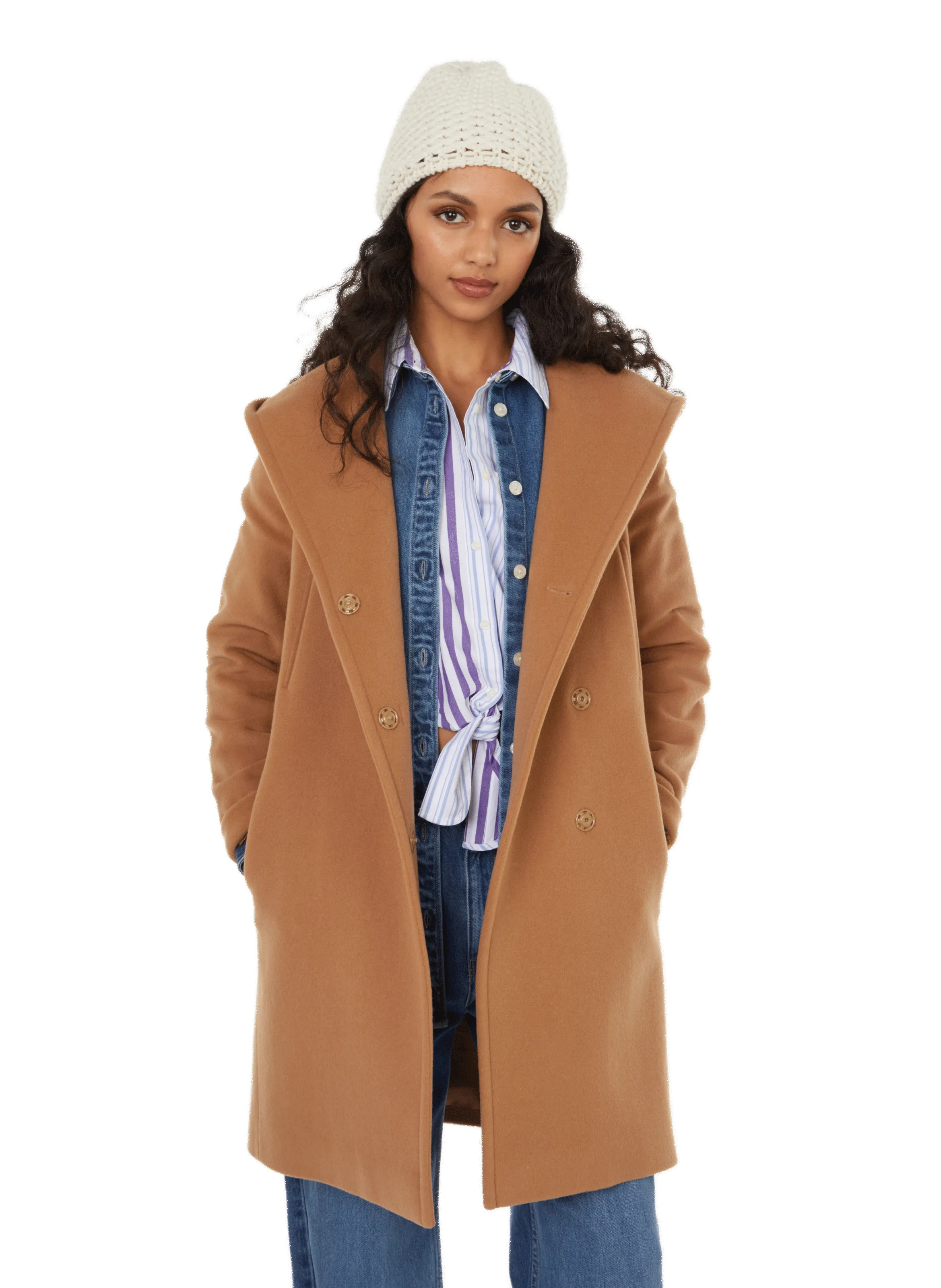 THE SOCIAL SUNDAY  Wool-blend coat - Brown