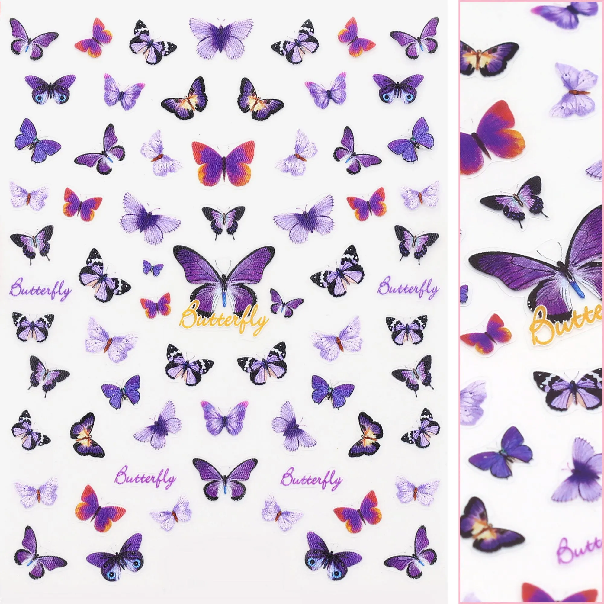 Trendy Butterfly Nail Art Sticker / Lavender Flutter