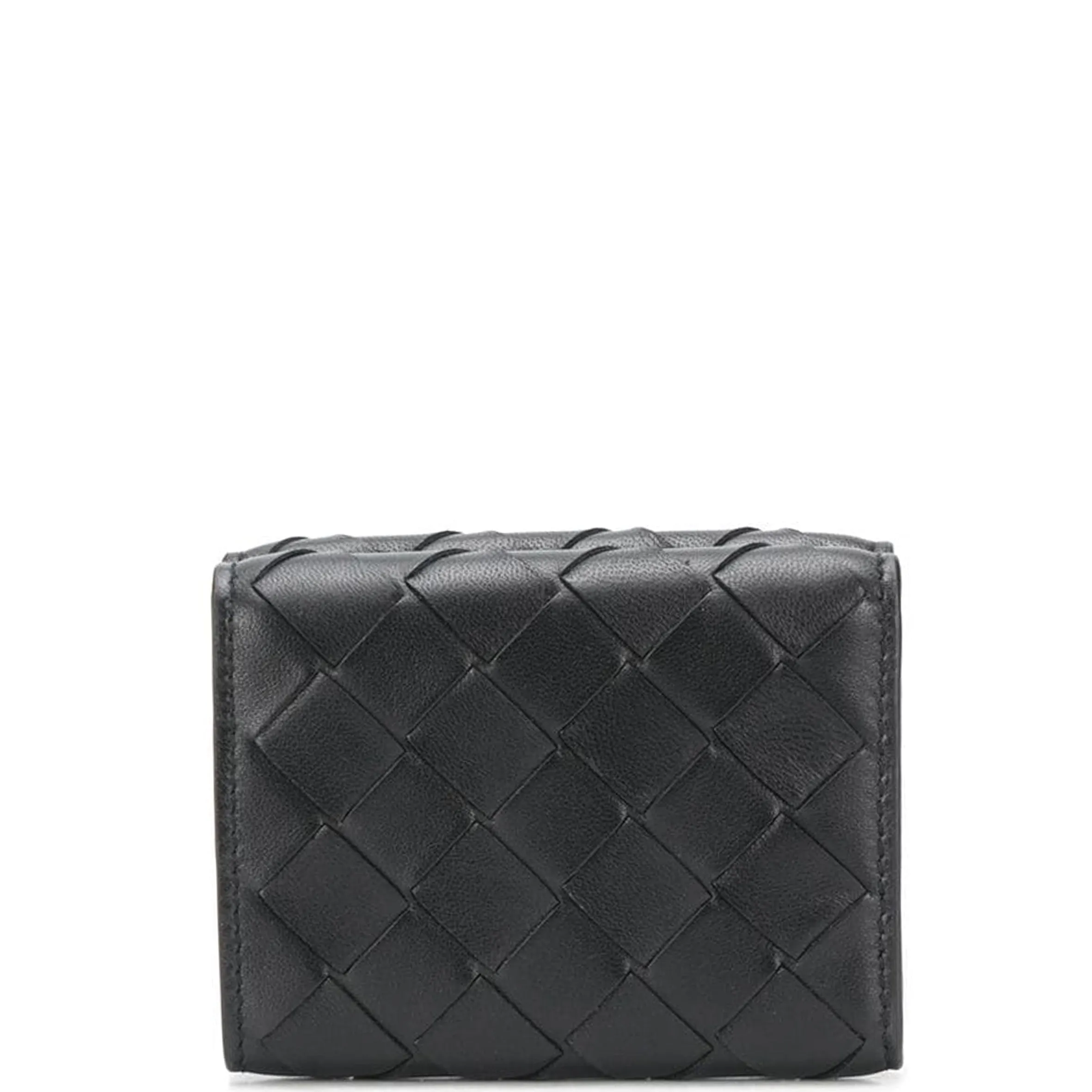 Tri-Fold Wallet Intrecciato, Black