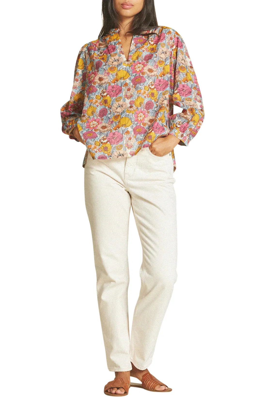 Trovata Birds of Paradis Bailey Blouse in Dawn Fleurettes