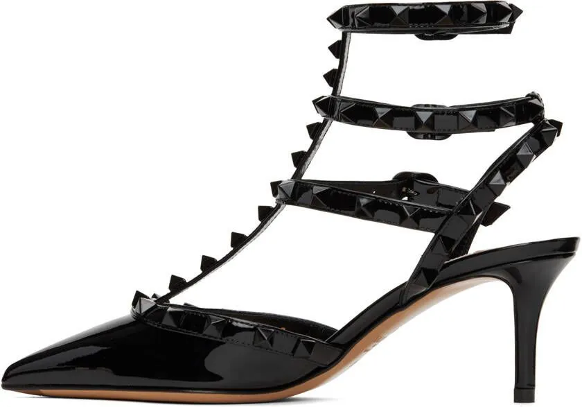 Valentino Garavani Black Rockstud Caged Heels