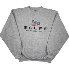 Vintage Logo 7 90's San Antonio Spurs Embroidered Sweatshirt Grey
