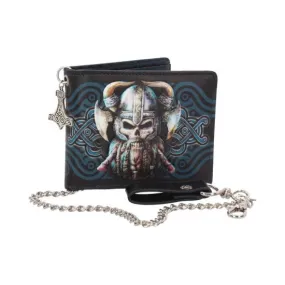 Wallet - danegald - viking skull with chain