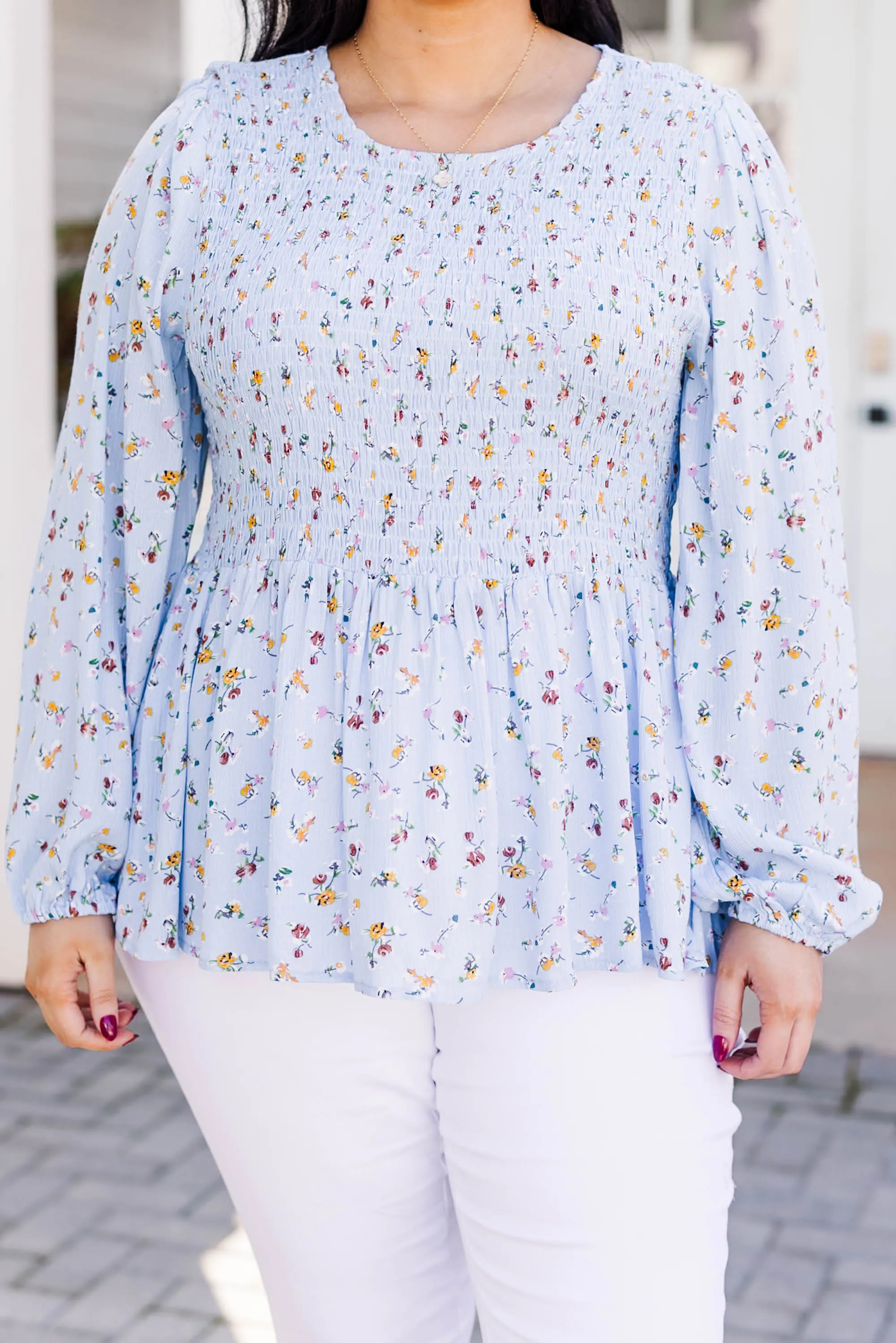 Wallflower Kisses Top, Light Blue