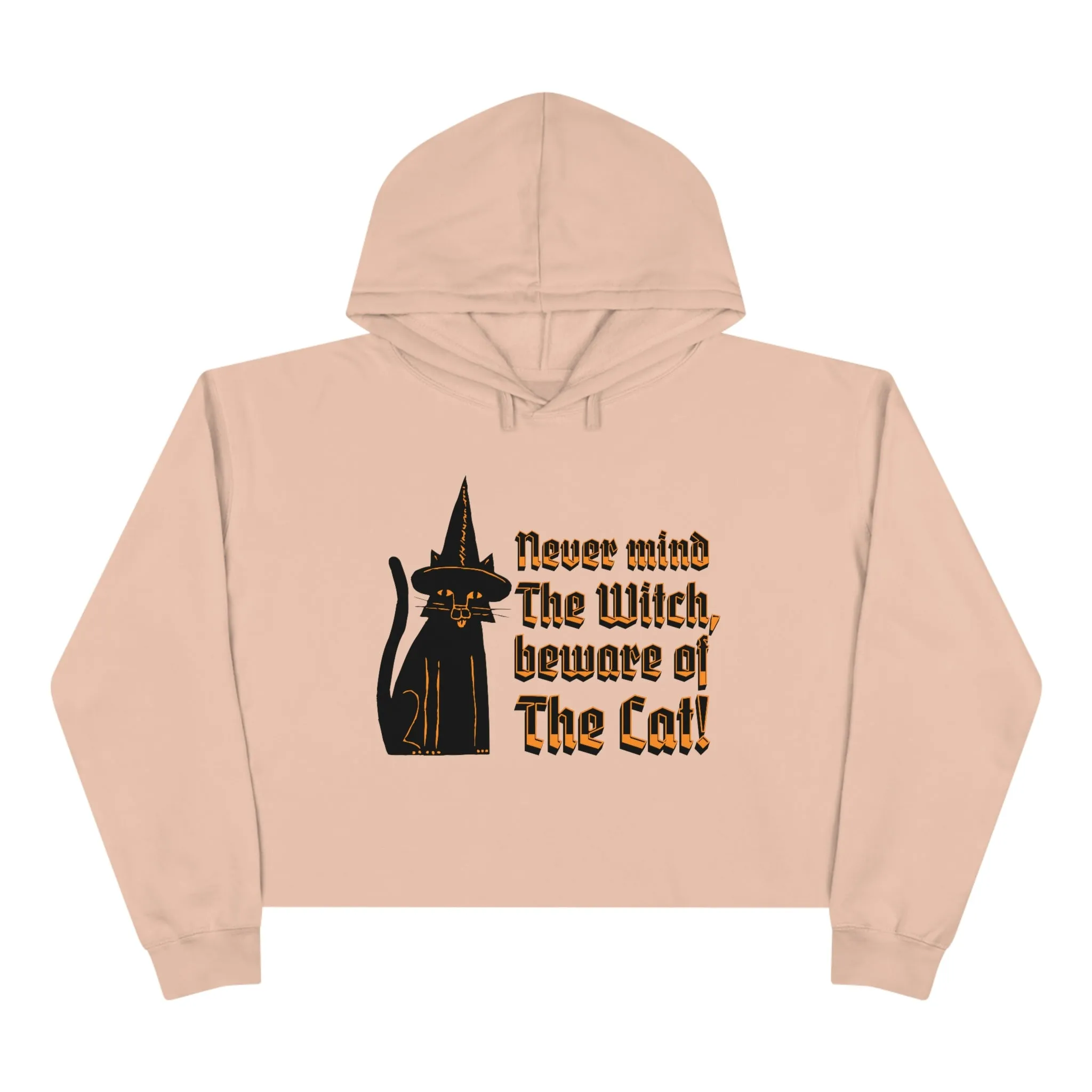 Witchy black cat Crop Hoodie