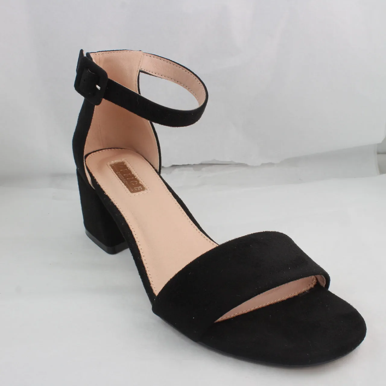 Womens Office Minimum Effort Two Part Low Block Heels Black